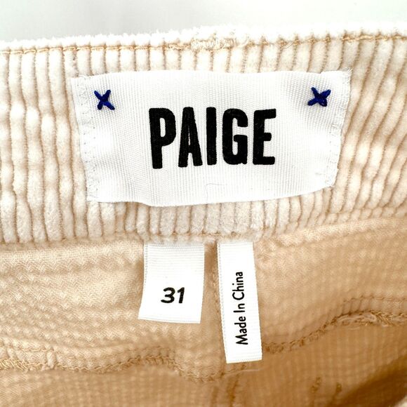 PAIGE Hoxton Ankle Cream Corduroy Pants Jeans Size 31 - Picture 5 of 6